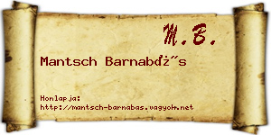 Mantsch Barnabás névjegykártya